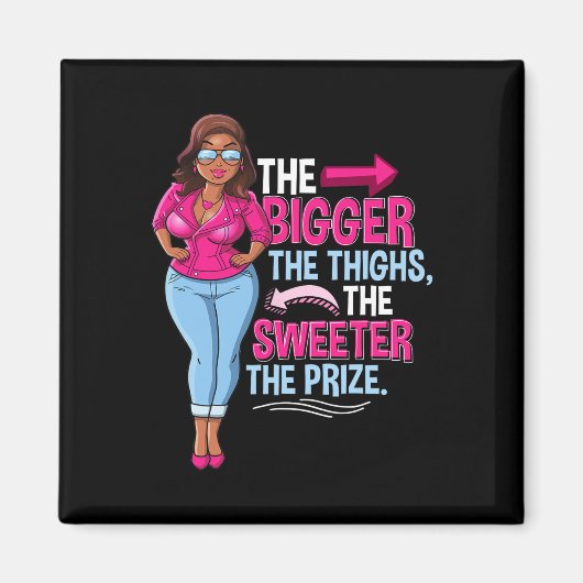 Leuk Afrikaans Amerikaans Zwart Vrouw Magneet (Voorkant)