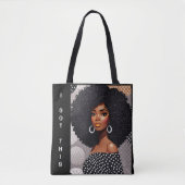 leuk Afro Meisje empowerment tas (Voorkant)