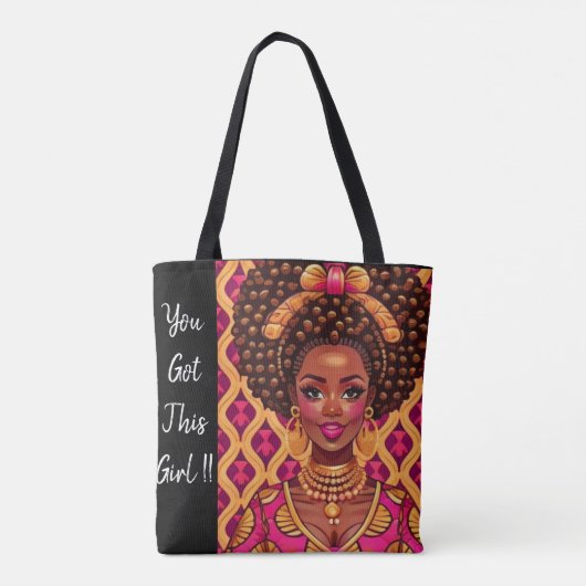 leuk Afro Meisje empowerment tas (Achterkant)