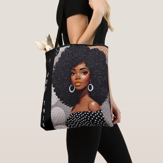 leuk Afro Meisje empowerment tas (Dichtbij)