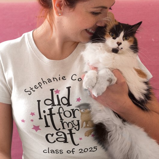 Leuk Afstudeerder 2025 deed het voor kattenAfstude T-shirt