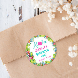 Leuk Afstuderen Aloha Tropical Ronde Sticker