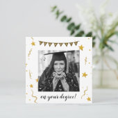 leuk afstuderen gefeliciteerd fotosterren  kaart (Staand voorkant)