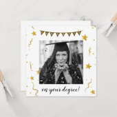 leuk afstuderen gefeliciteerd fotosterren  kaart (Voorkant / Achterkant in situ)