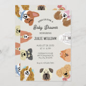 Leuk allerlei hondjes hoofd Baby shower Kaart (Voorkant / Achterkant)