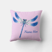 Leuk als een Bug Blue Dragonfly op Roze Kussen (Achterkant)