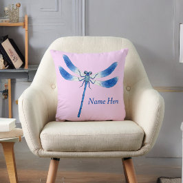 Leuk als een Bug Blue Dragonfly op Roze Kussen