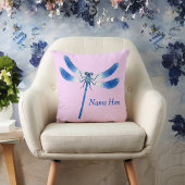 Leuk als een Bug Blue Dragonfly op Roze Kussen