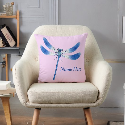 Leuk als een Bug Blue Dragonfly op Roze Kussen