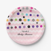 Leuk als een Button roze Baby shower feest Papieren Bordje (Voorkant)