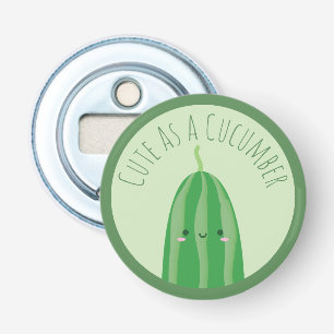Leuk als Komkommer Grappige Cutecumber Button Flesopener