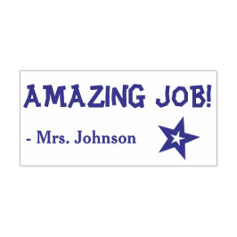 Leuk "AMAZING JOB!" + Naam leraar Rubber Stamp Zelfinktende Stempel