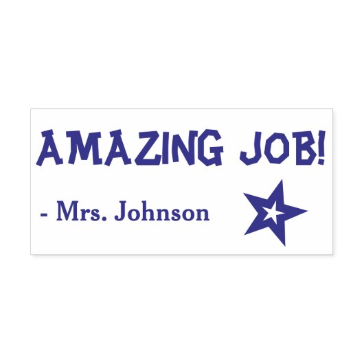 Leuk "AMAZING JOB!" + Naam leraar Rubber Stamp Zelfinktende Stempel (Design)