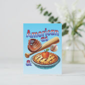 Leuk Amerikaans als Honkbal & Appeltaart Briefkaart (Staand voorkant)