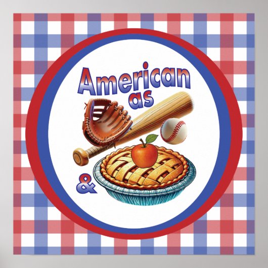 Leuk Amerikaans als Honkbal & Appeltaart Poster (Voorkant)