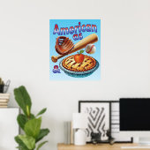 Leuk Amerikaans als Honkbal & Appeltaart  Poster (Thuiskantoor)