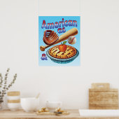 Leuk Amerikaans als Honkbal & Appeltaart  Poster (Keuken)