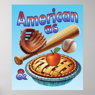 Leuk Amerikaans als Honkbal & Appeltaart  Poster