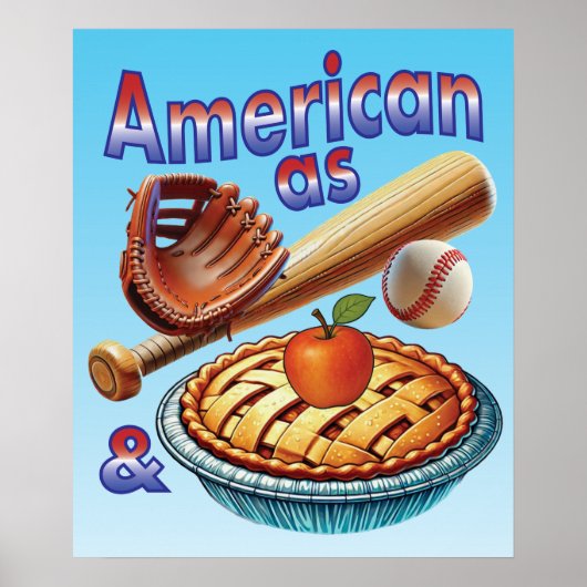 Leuk Amerikaans als Honkbal & Appeltaart  Poster (Voorkant)