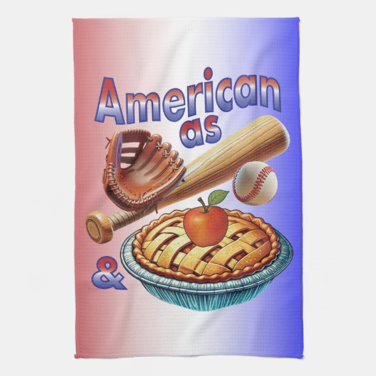 Leuk Amerikaans als Honkbal & Appeltaart Theedoek (Verticaal)