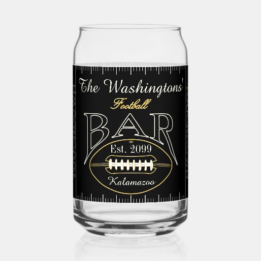Leuk Amerikaans Football Bar Drinkware Bier Blikvorm Glas (Achterkant)