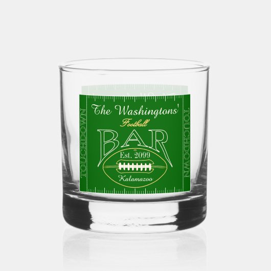 Leuk Amerikaans Football Bar Drinkware Rocks Whisky Glas (Achterkant)