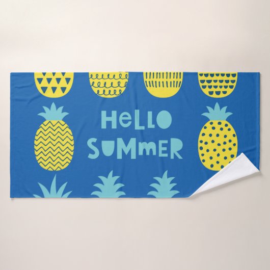 Leuk ananas Kaart ontwerp Badhanddoek (Badhanddoek)