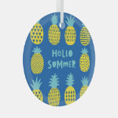 Leuk ananas  Kaart ontwerp Glas Ornament (Voorkant Rechts)