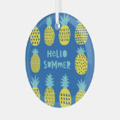 Leuk ananas  Kaart ontwerp Glas Ornament (Voorkant links)