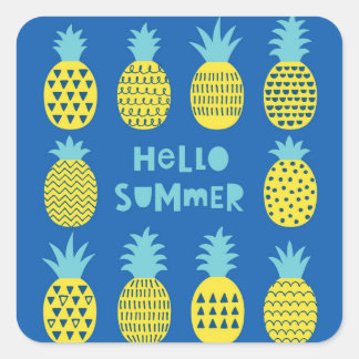 Leuk ananas  Kaart ontwerp Vierkante Sticker