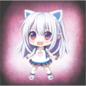 Leuk anime meisje met kat oren hoofdband sticker (Voorkant)