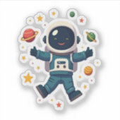 Leuk astronaut ontwerp sticker (Voorkant)