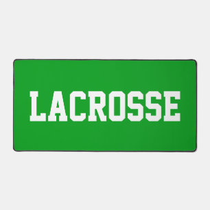 Leuk atletisch wit LACROSSE tekst op helder groen Bureaumat
