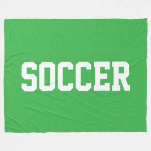 Leuk atletisch wit VOETBAL tekst op helder groen Fleece Deken