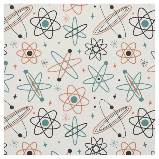 Leuk Atomic Space Age Mid Century-patroon Stof (Swatch)