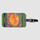 Leuk Avontuur Gepersonaliseerde naam Floral Bagagelabel (Voorkant (horizontaal))