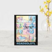 Leuk axolotl boek liefhebber grappig lezen kaart (Gele Bloem)