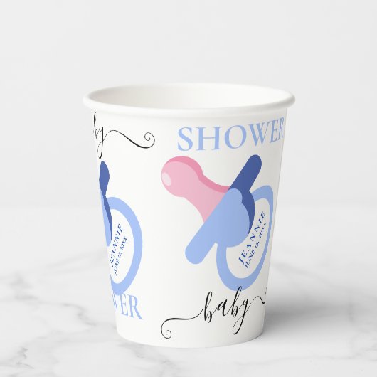 Leuk Baby Binky BABY SHOWER Papieren Bekers (Achterkant)