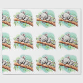 Leuk Baby Koala Baby shower inpakpapier (Vlak)