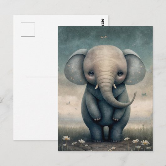 Leuk Baby Olifant Briefkaart (Voorkant / Achterkant)