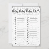 leuk baby shower unisex abc spel kaart (Voorkant)