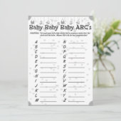leuk baby shower unisex abc spel kaart (Staand voorkant)