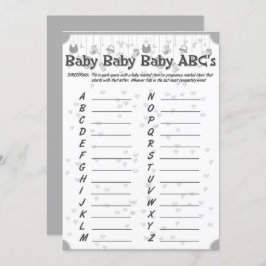 leuk baby shower unisex abc spel kaart