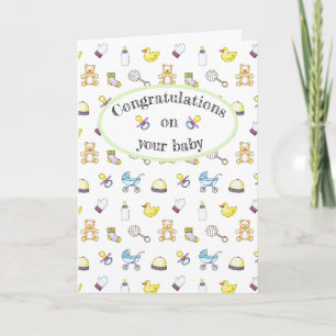 Leuk baby showerpatroon kaart