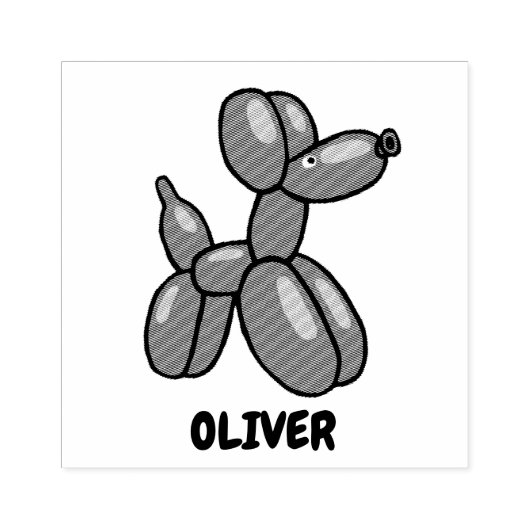 Leuk ballon dier hond aangepaste ontwerp rubberstempel (Afrduk)