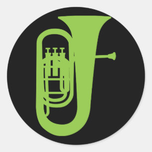 Leuk Bariton Silhouet Muziek Gift Ronde Sticker