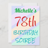 Leuk, Basic "78th BIRTHDAY SOIREE" Uitnodiging (Voorkant)