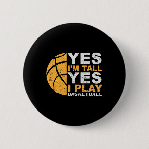 Leuk basketbal Ja ik ben groot basketbalspeler GIF Ronde Button 5,7 Cm