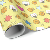 Leuk basketbal patroon cadeaupapier (Rol Hoek)