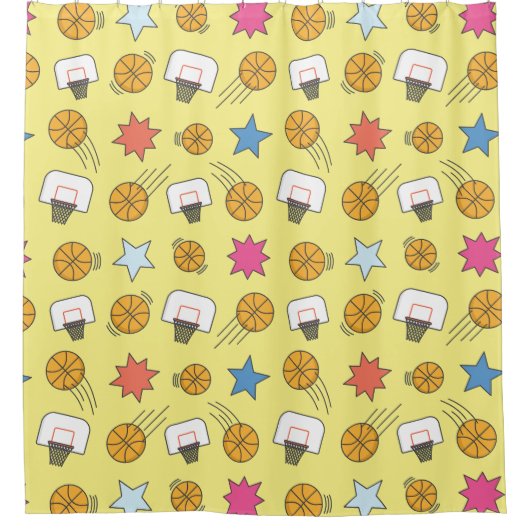 Leuk basketbal patroon douchegordijn (Voorkant)